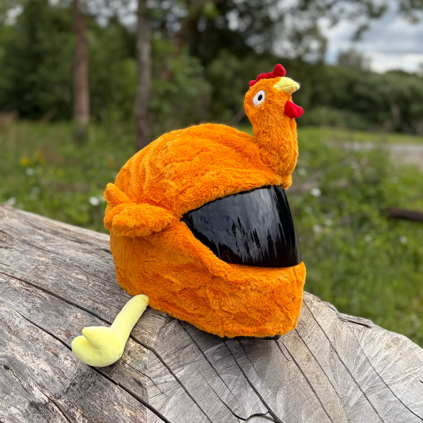 Motorradhelmüberzug - Orangefarbenes Huhn