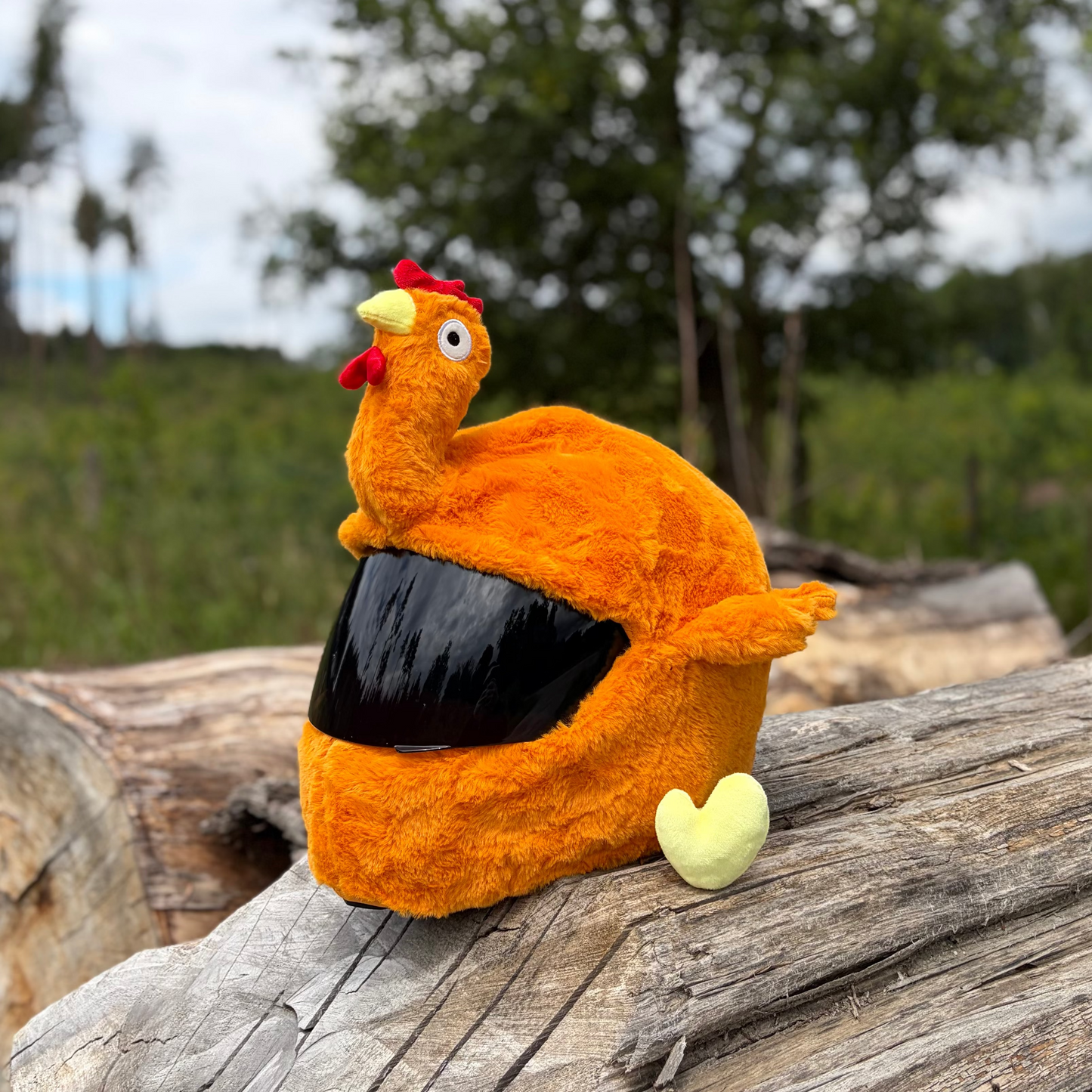 Motorradhelmüberzug - Orangefarbenes Huhn