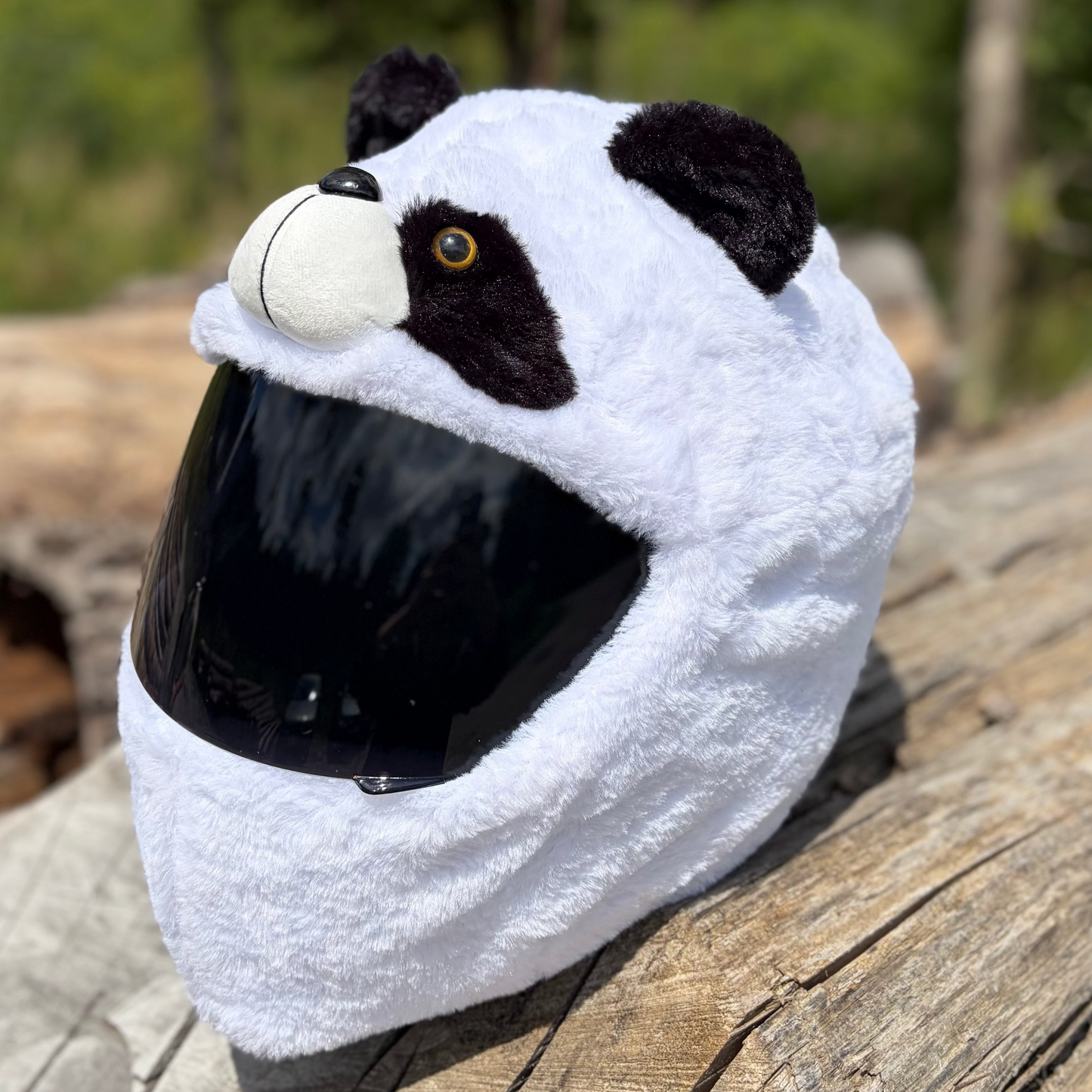 Motorcycle helmet cover - White panda