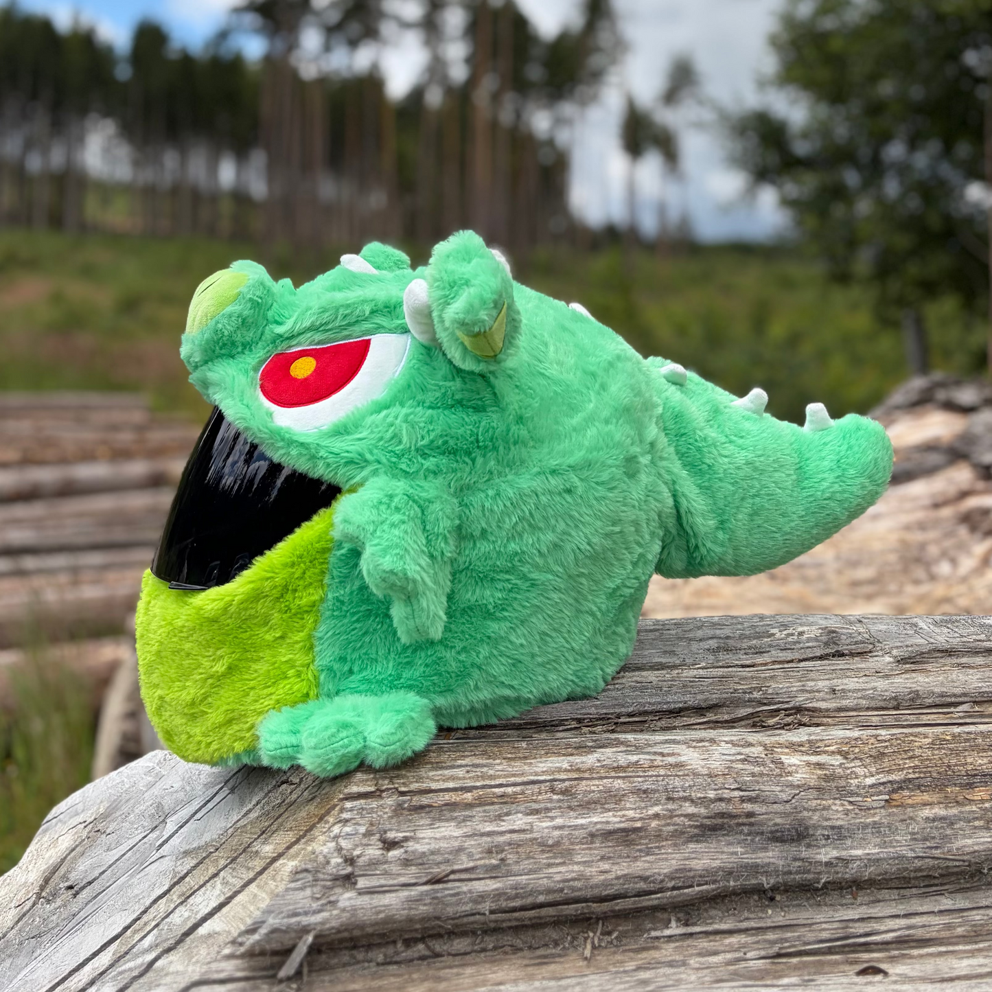 Motorcycle Helmet Cover - Green Dragon