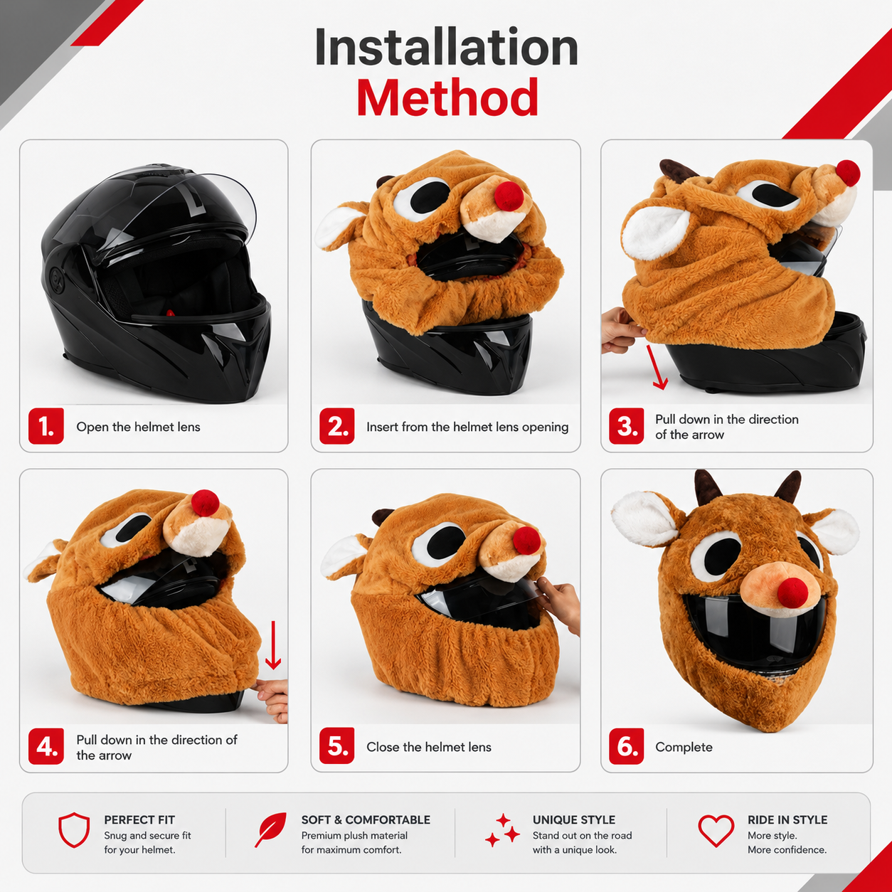 Motorkářský potah na helmu - Modrý pes